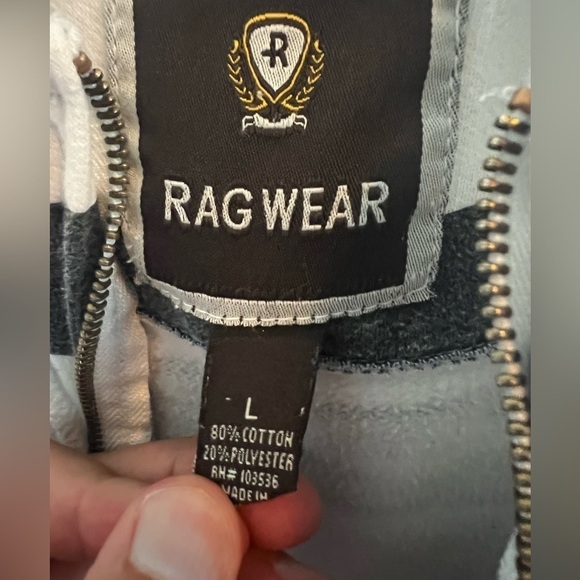 Rag Wear Women’s Striped Half-Zip Hoodie Size L - Picture 3 of 3